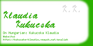 klaudia kukucska business card